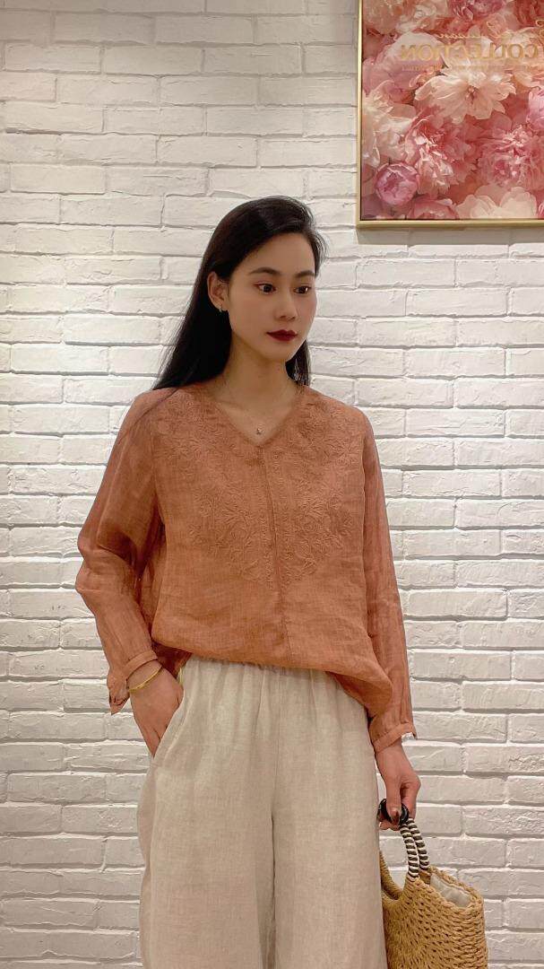 纯苎连衣裙小衫裤子裙子衬衣 时尚风 风淑女风休闲风，女装连衣裙，川哲