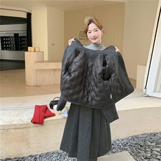 新款内里羽绒彩点毛呢外套百褶半身裙套装6336-P285K399，女装套装/套裙，2C332