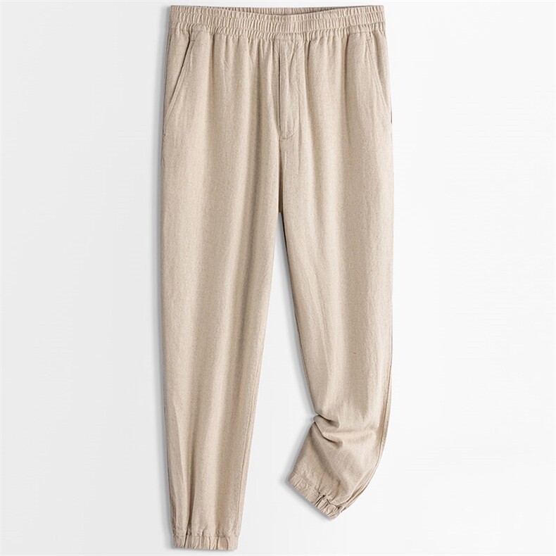 F31101风亚麻春夏新款男士高品质棉麻长裤简约休闲裤，男装休闲裤，钱塘207-1