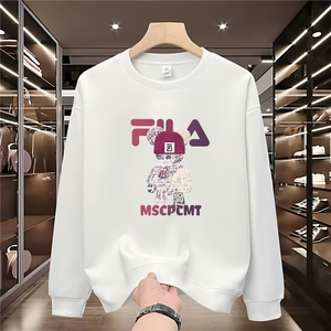 男士美式重磅卫衣秋季衣服圆领长袖上衣潮牌2025新款春秋大码男装图片