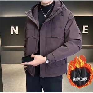 秋冬抖音主推男士工装连帽加棉加厚防寒夹克外套棉衣190P105,潮男搭配夏天染发图片