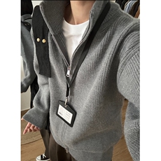 10万现货五个色】双拉链毛衣开衫情侣装针织衫男女同款H11-P45，男装针织衫/毛衣，星座1212