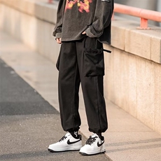 日系潮牌宽松工装裤子男春秋直筒青少年百搭水洗九分裤K721，男装工装外套，星座1116A-1（原606A）