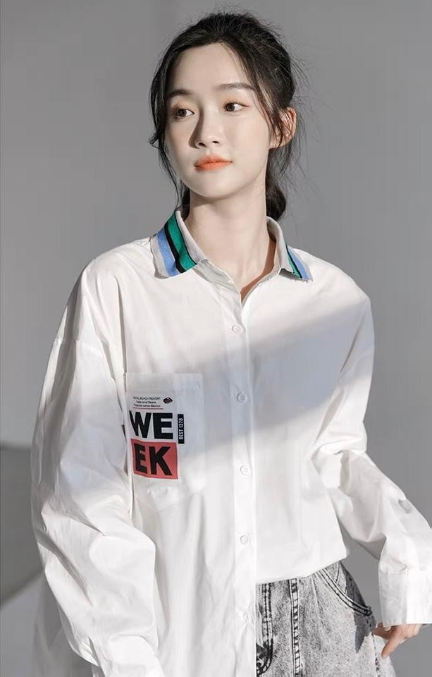 2023新款时尚休闲百搭显瘦气质高级衬衫外套,女装衬衫,L·H·X
