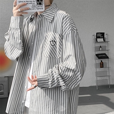 新款CS7145-P46特控78大码高品质美式刺绣笑脸衬衫外套防晒衣，男装衬衫，电商D232