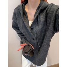 重磅秋冬装北极绒开衫毛衣美式复古休闲慵懒风针织衫加厚连帽外套，男装针织衫/毛衣，电商A486