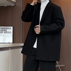 N9109/P90秋冬新款呢料毛呢西服男宽松外套上衣潮流宽松呢大衣