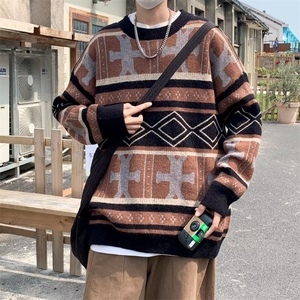 慵懒风上衣炸街针织打底衫2023秋冬潮牌宽松bf毛衣男 M954-P45图片