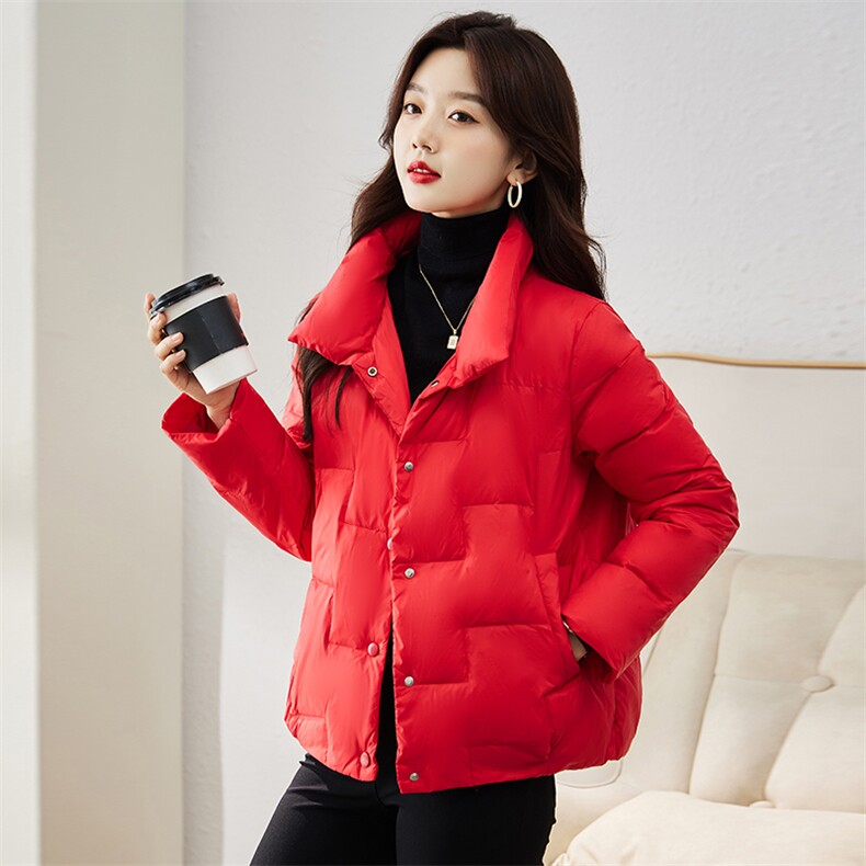现货羽绒服女连帽新款短款小个子面包服时尚宽松休闲保暖轻暖外套,女装羽绒服,贵人树