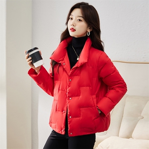 现货羽绒服女连帽新款短款小个子面包服时尚宽松休闲保暖轻暖外套图片