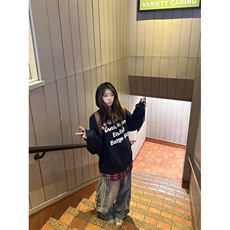YZ748HH-特P58【有货】cleanfit拼接格子卫衣男春秋美式复古外套，女装短外套，星座1007（原301D）