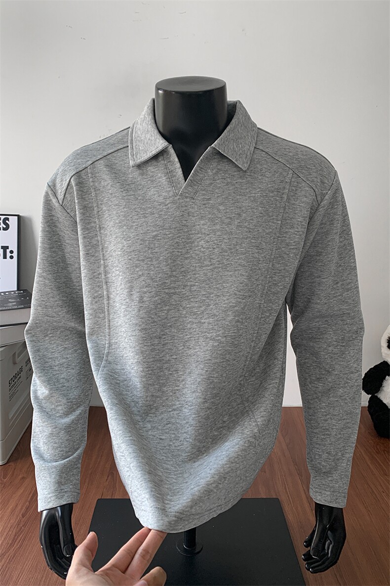 主推POLO衫卫衣秋季翻领卫衣cleanfit长袖T恤衫男装外套S437特28,男装Polo衫,电商A233-1