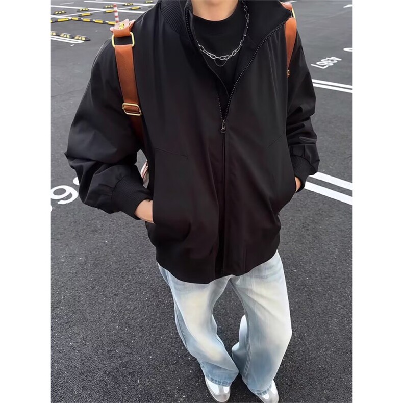 美式bomber飞行员夹克外套男春秋季高级感痞帅cleanfit短款棒球服,男装夹克,星座506A