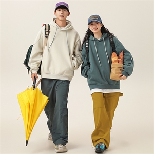 2025冬季新款男装日系潮牌华夫格宽松休闲卫衣加厚卫衣WY626-F96图片