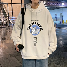 WY2160-P35加绒款-P40纯棉连帽卫衣男大码运动帽衫宽松薄外套男，男装卫衣，电商A040