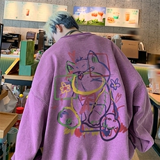 美式潮牌重磅水洗做旧圆领卫衣力推大码男XZ517A-2-Y7740-P58，男装卫衣，星座517A-2