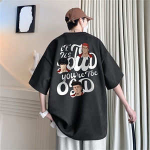 灌篮高手元素麂皮绒圆领休闲夏季短袖T恤男清凉RT3067-P28控48图片