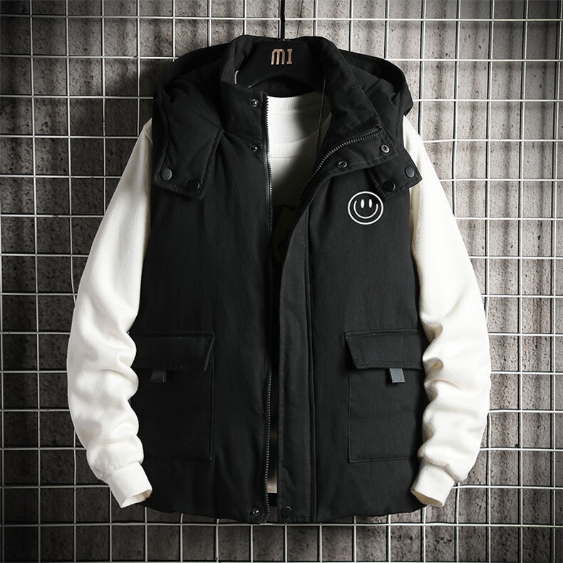 MJ47224-P80棉马甲男士大码加厚棉背心男坎肩男网格，男装背心/马甲，电商A040A