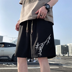 风刺绣短裤男款夏季风冰丝垂感宽松五分裤DK505-特P25，男装牛仔裤，电商A006