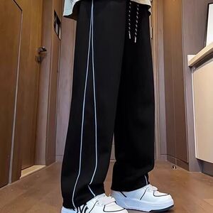 1506/QK1560/P28休闲舒适宽松曼巴棉反光条纹裤图片