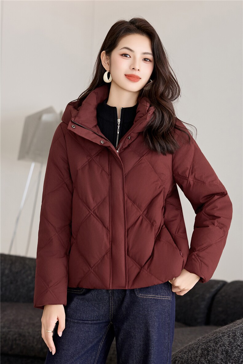轻薄羽绒服女短款连帽小个子休闲百搭棉服2025冬季新款,女装羽绒服,阿舍尔精品