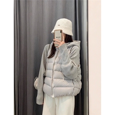 轻薄针织拼接棉服女短款2025冬季新款假两件棉衣韩版宽松冬装外套，男装棉衣，星座1210-1