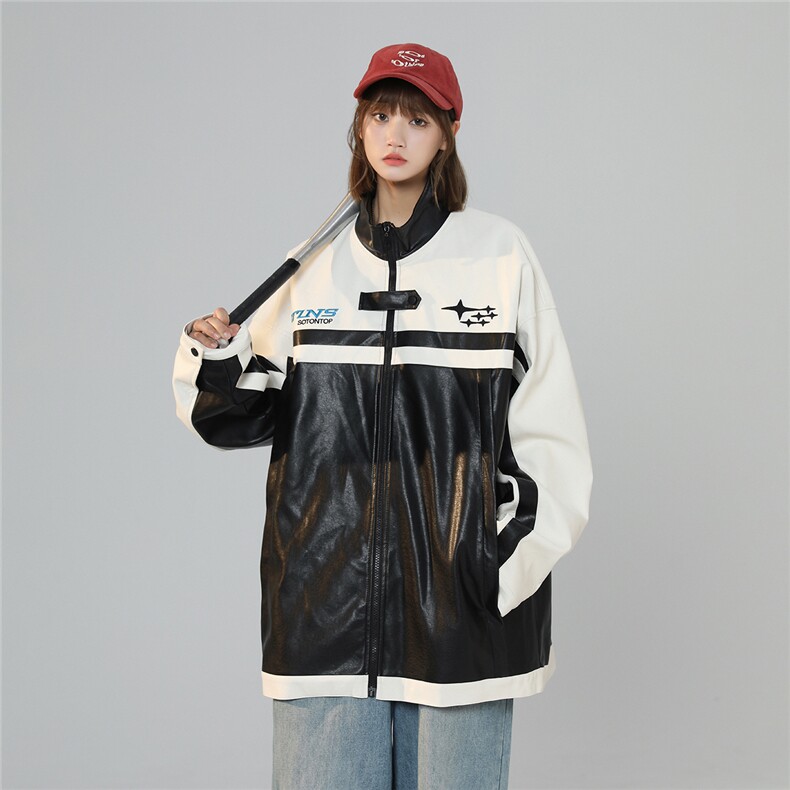 2025秋季新款 个性潮流美式机车服皮衣外套JK514/P108控148-100涤图片
