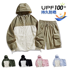 UPF100+有报告凉感轻薄透气套装防晒服两件套HS623-P75，男装防晒衣，星座1206（原A206）
