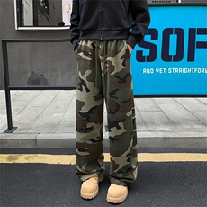 重磅320g华棉迷彩裤男潮牌宽松hiphop直筒阔腿裤K24104-特P40控78，男装休闲裤，电商A001-1
