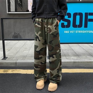 重磅320g华棉迷彩裤男潮牌宽松hiphop直筒阔腿裤K24104-特P40控78图片
