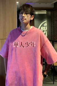 ！2025夏季新款潮男士水洗短袖纯棉学生情侣半袖XT152P35图片