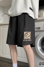 港风夏季新款宽松桃皮绒纯色运动裤男女短裤K6102P25控38，男装牛仔裤，电商A268A