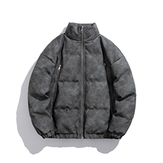 1PU皮复古做旧双侧金属拉链大码M-5XL加棉棉衣男MY77092P130控198，男装棉衣，星座226-2