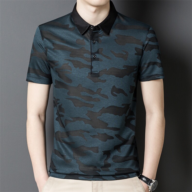 2024年宽松百搭衬衫潮流上衣纯色短袖翻领夏季POLO衫GBN0576，男装Polo衫，钱塘6003（原4033）