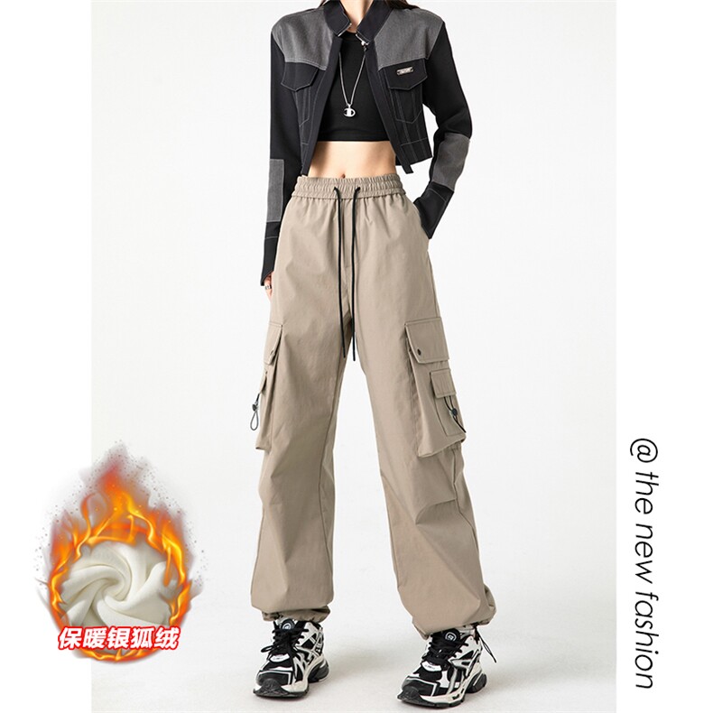 潮流百搭工装裤男加绒银狐绒机能防水伞兵裤K1317J加绒-特P45控88，男装工装外套，电商A001