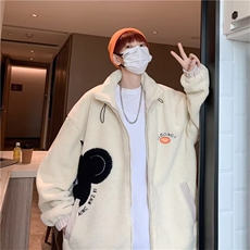 青少年棉衣男冬季新款宽松潮牌外套港风贴标立领抽绳棉服上衣D10，男装棉衣，星座506