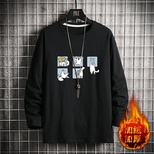 TX3097-P25 加绒-P35 纯长袖t恤男大码圆领打底衫体恤上衣服图片