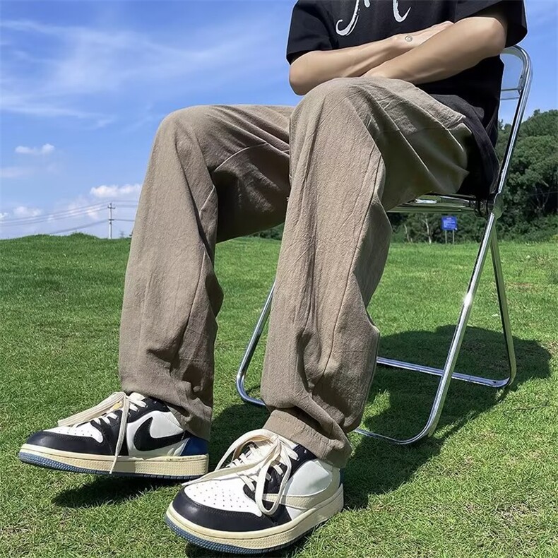 夏季宽松垂感运动卫裤高街ins潮牌休闲直筒长裤子男款K7120-P36,男装休闲裤,星座512-3