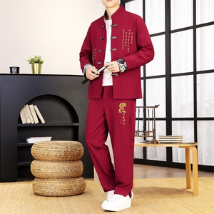 风男装唐装套装秋季开衫现货中式刺绣汉服 tz01-p125图片