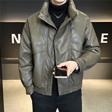 新标95绒男士羽绒服冬季2025新款皮夹克外套A313-859507-P295，男装夹克，电商A313