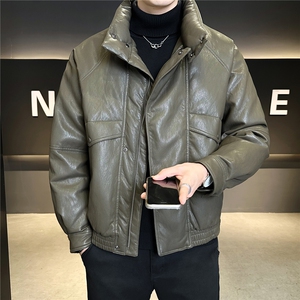 新标95绒 男士羽绒服冬季2025新款皮夹克外套A313-859507-P295图片