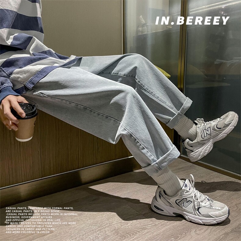 春夏新品直筒牛仔裤男潮流韩版百搭宽松阔腿裤A080-9261-P35，男装牛仔裤，电商A080