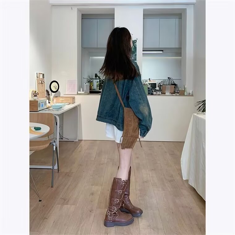 N1218-P60美式复古水洗工装牛仔外套女春秋季,男装工装外套,电商B323A