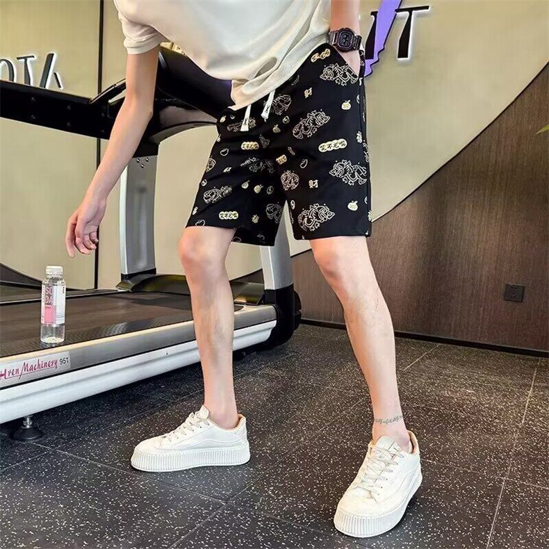腰果花休闲短裤男夏季薄款潮沙滩篮球裤潮牌宽松五分运动裤,男装休闲裤,星座506A