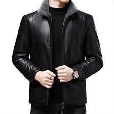 冬季新款中年皮羽绒爸爸装保暖男装休闲时尚加绒外套ZS886-P290,男装羽绒服,电商B212（原钱塘6029）