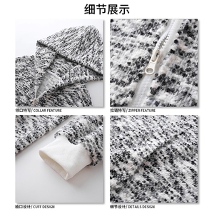 秋装oversize韩版男女同款连帽开衫卫衣新款针织衣外套HY629P75图片