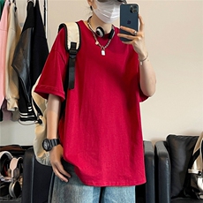 美式纯色休闲风短袖T恤男女宽松简约款重磅圆领上衣T3495-特价P20，男装T恤，电商A007