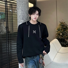 链条项链款男大时尚卫衣秋冬打底设计高街痞帅潮男打底衫长袖P55，男装卫衣，电商B319