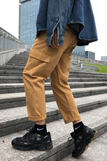春秋ins工装裤男韩版潮流宽松休闲裤潮牌港风chic裤子男K136-P20，男装休闲裤，星座509