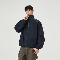 美式罗纹拼接袖子褶皱大码M-5XL教练夹克男JK78056P69控105，男装夹克，星座227-7